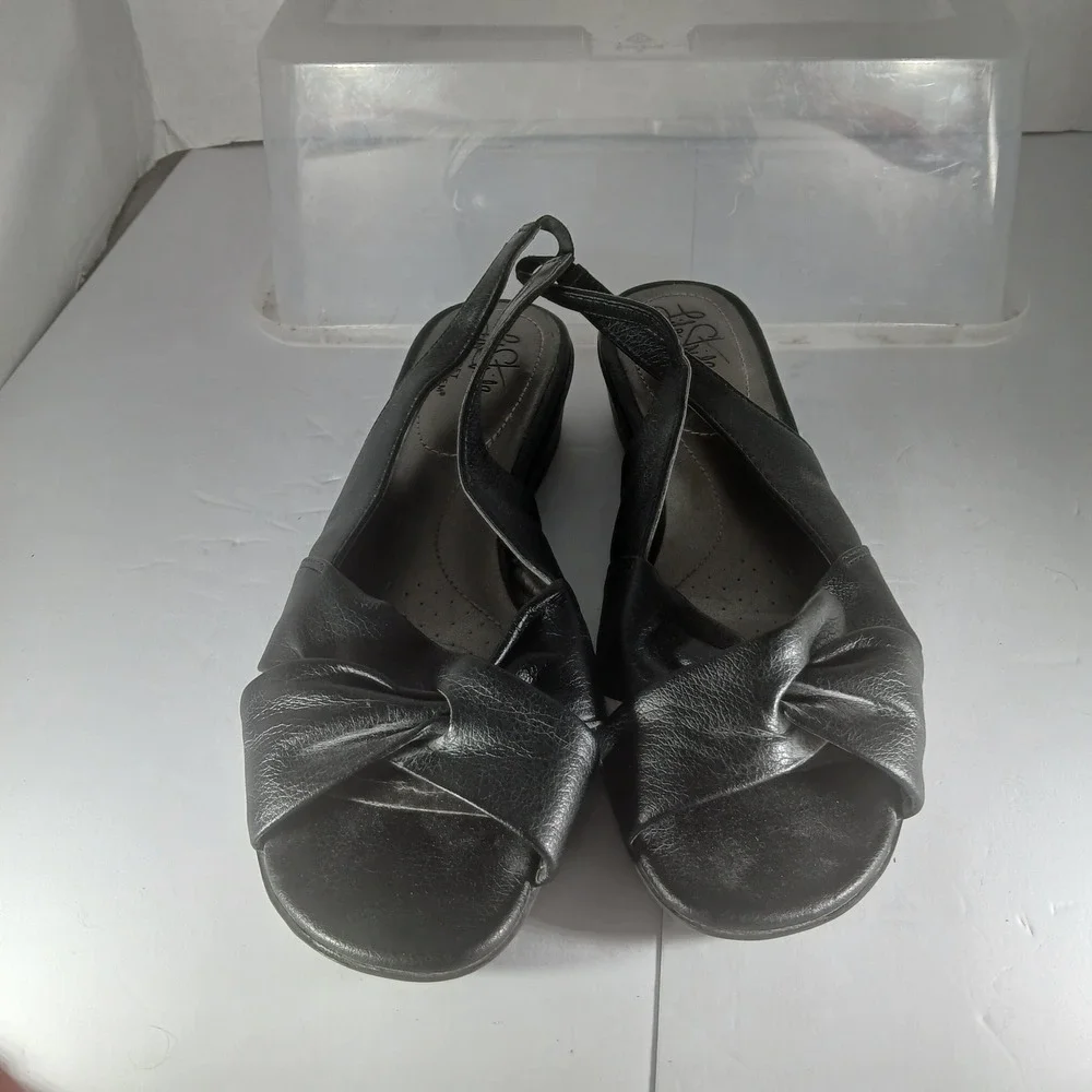 LifeStride Mimosa‎ Sandals 8.5W Black Slingback Comfort Career Professional